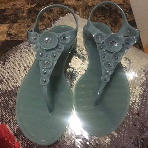 Jelly Flats Sandals, Peony Flowers